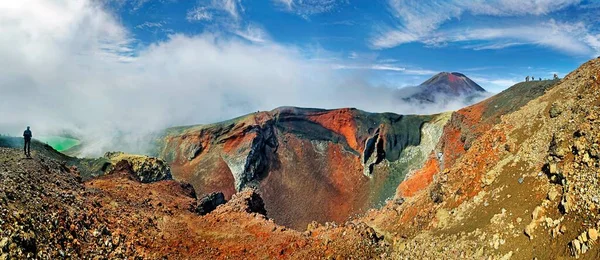 Panoramic View Red Crater Acuio Mount Ngauruhoe Tongariro National Park — 스톡 사진