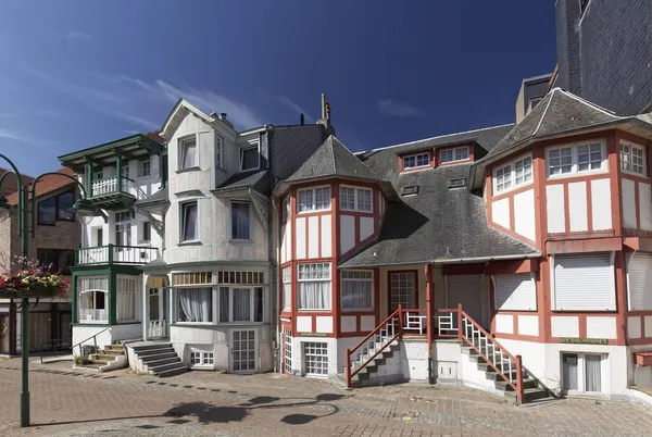 Fila Casas Estilo Cottage 1900 Dumontwijk Panne Costa Belga Flandres — Fotografia de Stock