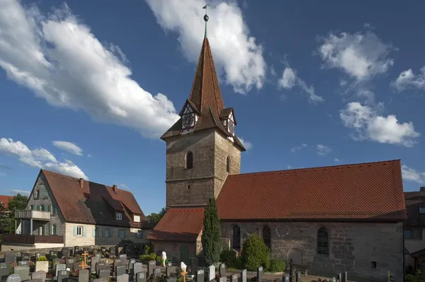 Protestáns Johanniskirche Templom Neunhof Közép Franconia Bajorország Németország Európa — Stock Fotó