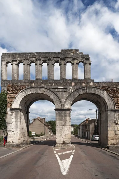 Roman City Gate Porte Arroux Autun Sane Loire France Europe — Stock Photo, Image