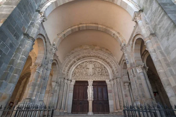 Romanesque Tympanum 1130 Cathedral Saint Lazarus Autun Sane Loire France — 图库照片