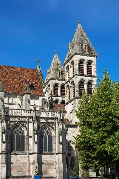 Torres Gemelas Catedral Románica San Lázaro Autun Sane Loire Francia —  Fotos de Stock