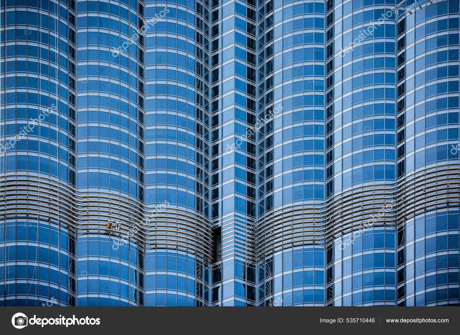Window Cleaners Glass Facade Burj Khalifa Downtown Dubai United Arab
