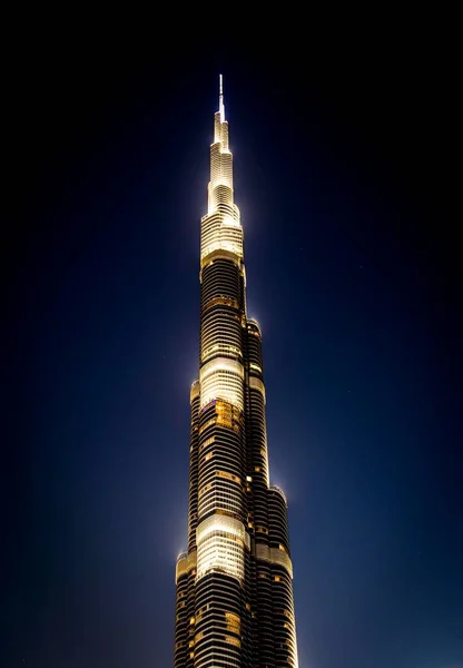 Бурдж Халіфа Вночі Центрі Дубая Єднані Арабські Емірати Азія — стокове фото