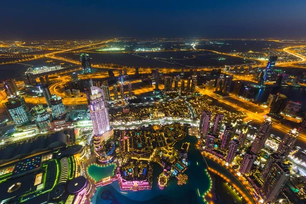 Вид Оглядового Майданчика Burj Khalifa Dubai Fountain Address Downtown Burj — стокове фото