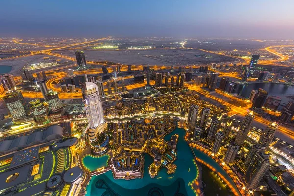 Вид Оглядового Майданчика Бурдж Халіфа Фонтан Дубай Адресу Downtown Burj — стокове фото