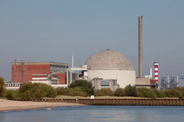 Kernkraftwerk Stade Kks Nuclear Power Plant Elbe Lower Saxony Germany — Stock Photo, Image