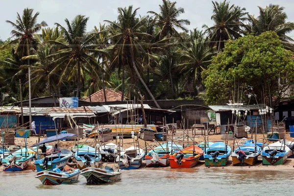 Halászhajók Kikötőben Beruwela Nyugati Tartomány Srí Lanka Ázsia — Stock Fotó