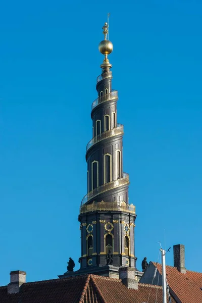 Torre Iglesia Nuestro Salvador Con Escalera Exterior Christianshavn Copenhague Región — Foto de Stock