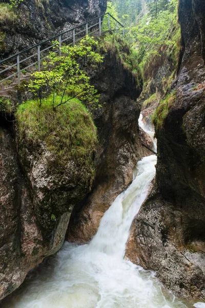 Gorges Avec Ruisseau Almbachklamm Avec Almbach Alpes Berchtesgaden Berchtesgaden Haute — Photo