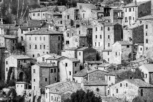 Παλιά Σπίτια Sorano Τοσκάνη Ιταλία Ευρώπη — Φωτογραφία Αρχείου