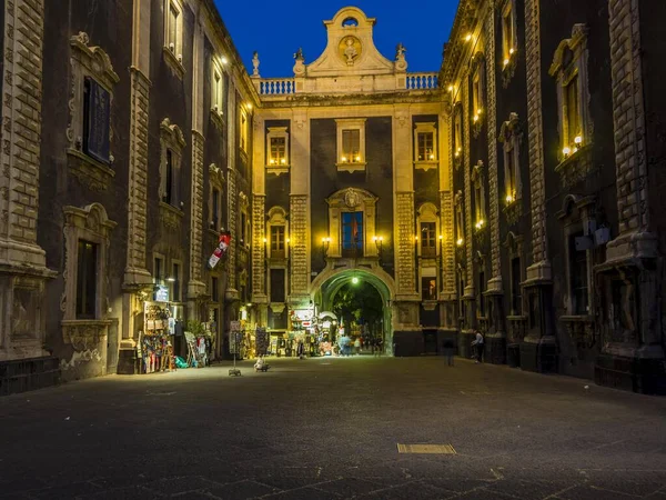 Porta Uzeda Piazza Del Doumo Province Catania Sicily Italy Europe — Stock Photo, Image