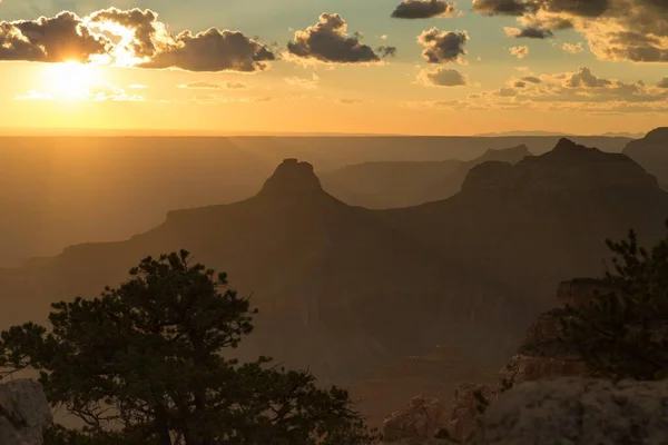 Rock Massif Grand Canyon Sunset North Rim Grand Canyon Ulusal — Stok fotoğraf