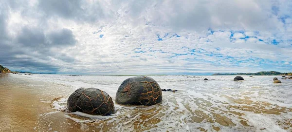 Moeraki Boulders Spherical Rocks Koekohe Beach Otago South Island New — Stock Photo, Image