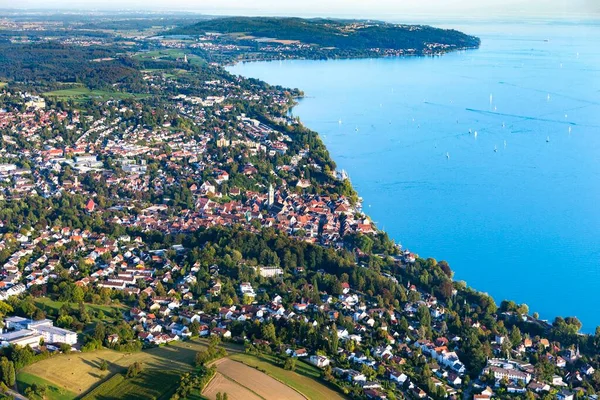 Aerial View Berlingen Birnau Uhldingen Lake Constance Baden Wrttemberg Germany — Stockfoto