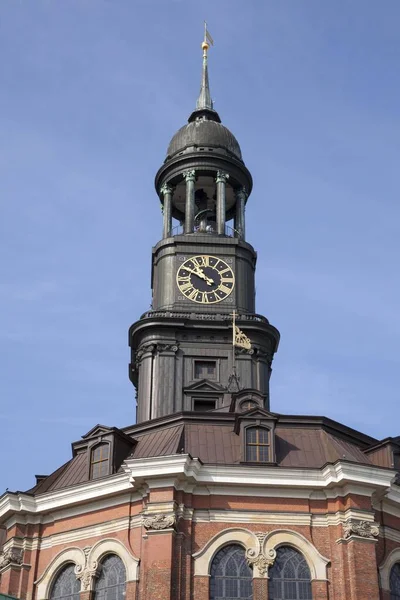 Torre Igreja São Miguel Também Michel Hamburgo Alemanha Europa — Fotografia de Stock