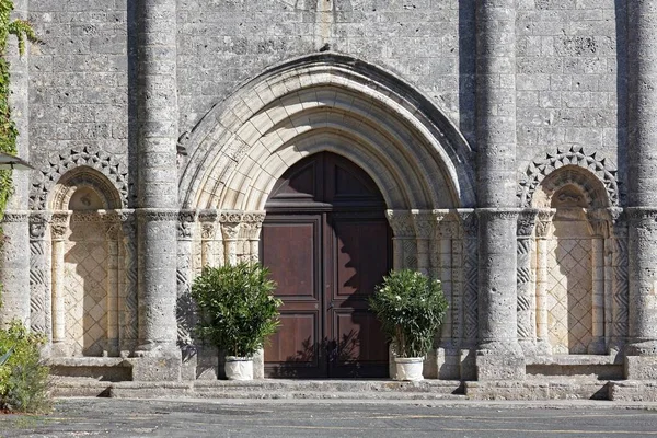 Ingresso Chiesa Romanica Saint Georges Saint Georges Oleron Ile Oleron — Foto Stock