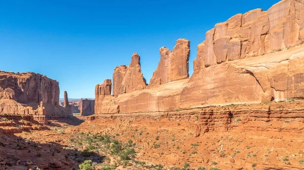 Rock Formations Courthouse Towers Arches National Park Utah Usa North — Stock Photo, Image