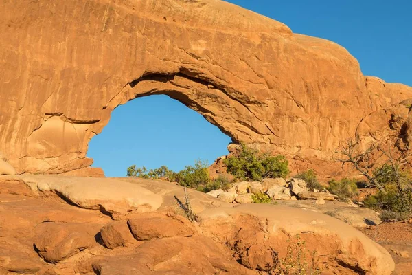 Łuk Naturalny Okno Południowe Park Narodowy Arches Utah Usa Ameryka — Zdjęcie stockowe
