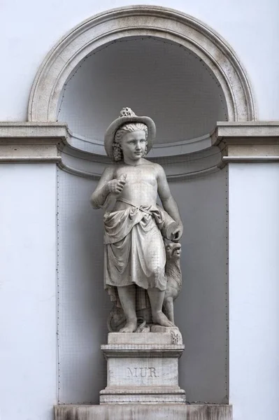 Marmeren Beeld Symbolisch Voor Mura Albertina Museum Wenen Oostenrijk Europa — Stockfoto