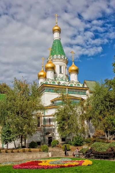 Iglesia Rusa Sveti Nikolay Boulevard Zsar Osvoboditel Sofía Bulgaria Europa —  Fotos de Stock