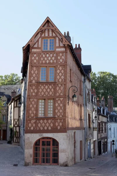 Edificio Medieval Entramado Madera Rue Poterne Orlans Centre Val Loire — Foto de Stock