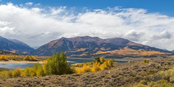 Paysage Montagneux Automne Twin Lakes Devant Montagnes Rocheuses Colorado États — Photo