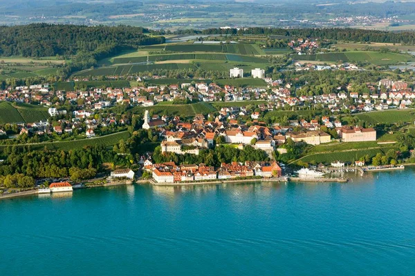 Aerial View Meersburg Tarihi Merkez Constance Gölü Baden Wrttemberg Almanya — Stok fotoğraf
