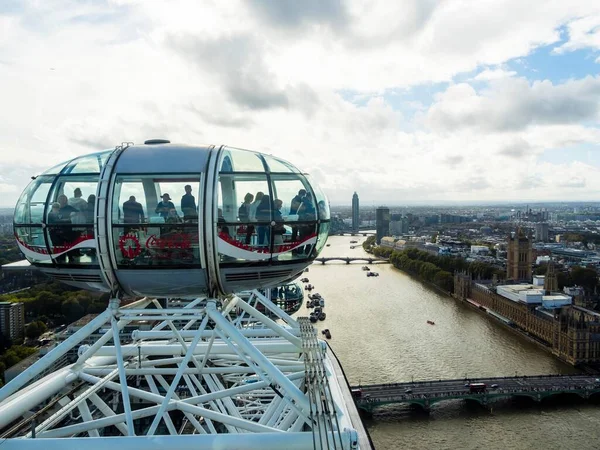 Kapsułki London Eye Londyn Anglia Wielka Brytania Europa — Zdjęcie stockowe