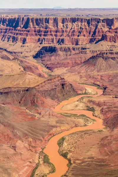 Roccia Canyon Fiume Colorado Vista Aerea South Rim Grand Canyon — Foto Stock