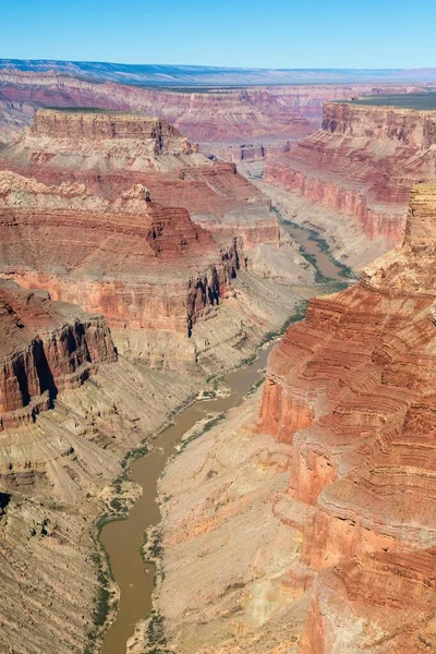 Roccia Canyon Fiume Colorado Vista Aerea South Rim Grand Canyon — Foto Stock