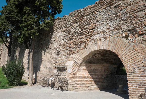 Eski Şehir Duvarı Durrs Lçesi Arnavutluk Avrupa — Stok fotoğraf