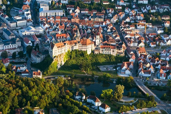 Aerial View Sigmaringen Castle Town Sigmaringen Baden Wrttemberg Germany Europe — Stok fotoğraf
