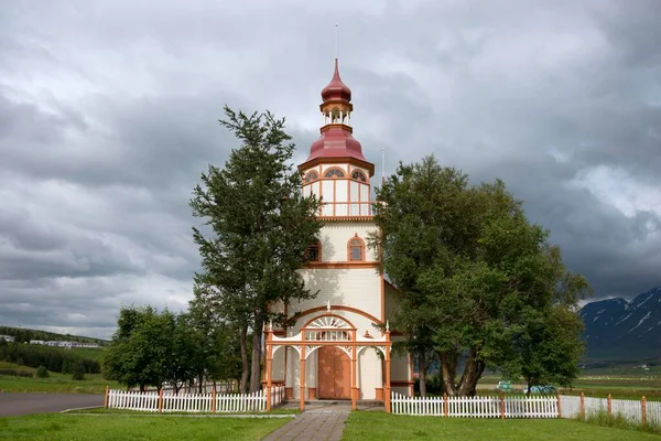 Kostel Grundarkirkja Grund Eyjafjrur Island Evropa — Stock fotografie