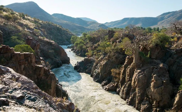 Fiume Kunene Epupa Falls Kaokoland Namibia Africa — Foto Stock