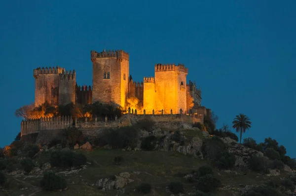 Castle Almodvar Del Dusk Cordoba Province Andalusia Spain Europe — Stock Photo, Image