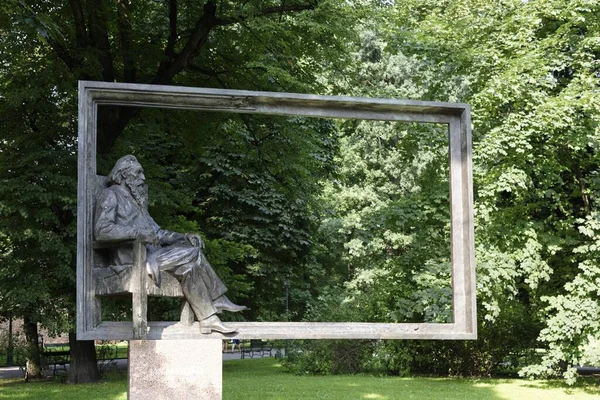 Planty Park Jan Matejko Monument Polish Painter Historic Center Stare — Stock Photo, Image