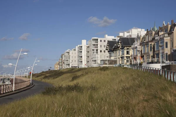 Old Modern Architecture Beach Promenade Scheveningen Hague Holland Netherlands Europe — Stock Photo, Image