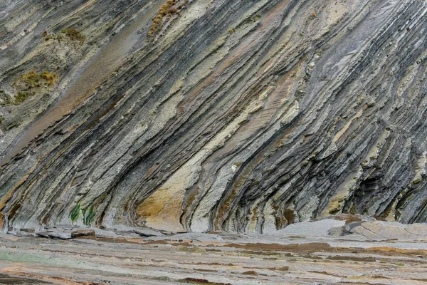 Flysch Camada Rocha Costa Deba Província Guipuzcoa País Basco Província — Fotografia de Stock