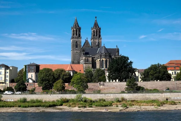 Magedeburg Cathedral Elbe Magdeburg Saxony Anhalt Germany Europe — 스톡 사진