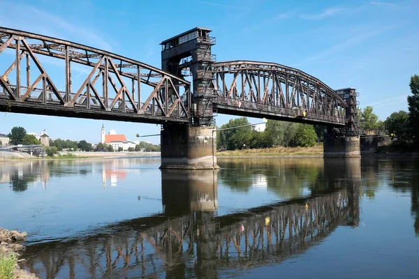 Pont Élévateur Travers Elbe Magdebourg Saxe Anhalt Allemagne Europe — Photo