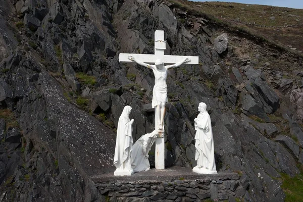 Cruz Estatuas Slea Head Península Dingle Condado Kerry Irlanda Reino — Foto de Stock