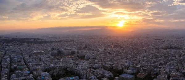 Városkép Naplemente Athén Görögország Európa — Stock Fotó