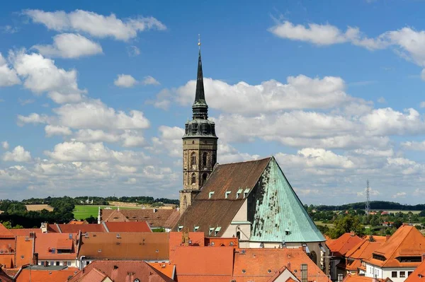 ライヒェントゥルムから旧市街の屋根への眺め聖ピーターズ大聖堂 ボーツェン ザクセン州 ドイツ ヨーロッパ — ストック写真
