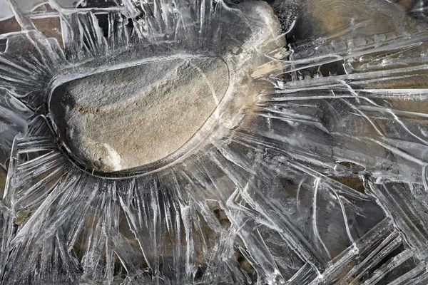 Stone Frozen Ice Interesting Ice Formations — Stockfoto