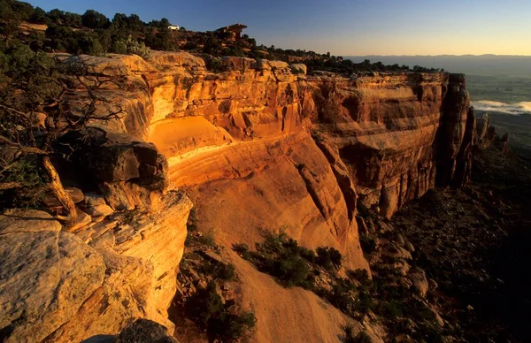 Lumière Matin Sur Une Falaise Colorado National Monument — Photo