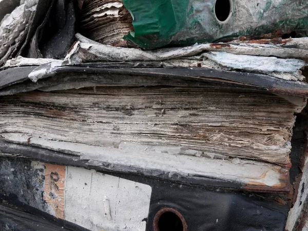 Rotting files, close up view