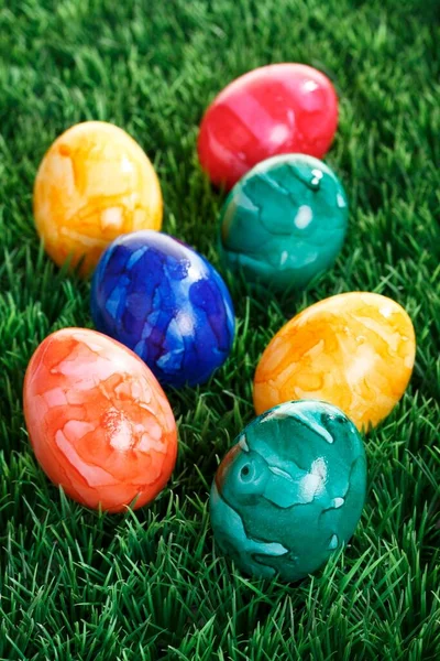 Colourful Easter Eggs Meadow — Φωτογραφία Αρχείου