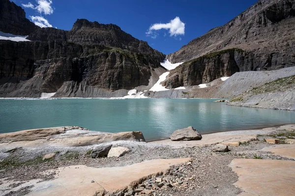 Garden Wall Depan Upper Grinnell Lake Dan Berada Grinnell Glacier — Stok Foto