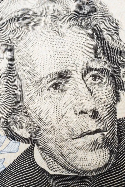 Portrait Andrew Jackson Twenty Dollar Bill Studio Composition — Stockfoto